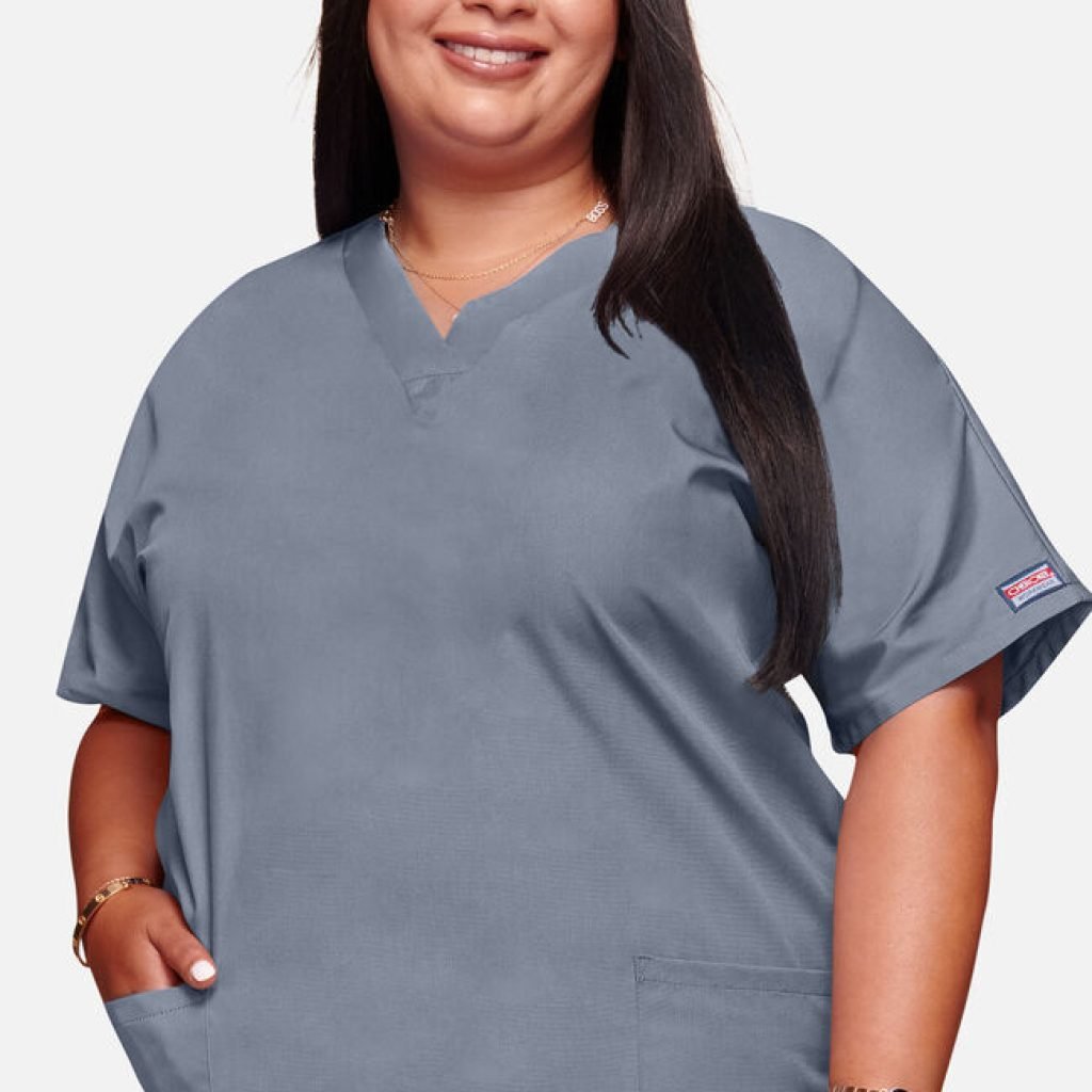 Scrubs damas gris estilo clásico de una colección clásica, este scrubs médico Cherokee es profesional, cómodo y trabaja tan duro como tú.
